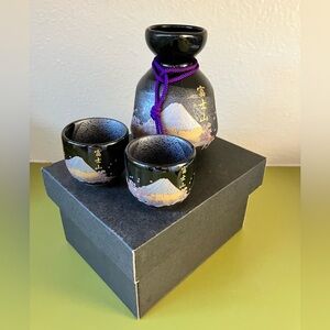 Japanese Iga Hankake Sake Set